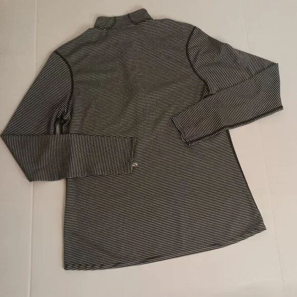 Patagonia Women’s Capilene 2 Top 1/2 Zip Black White Stripe Pullover Size XL - Picture 7 of 15